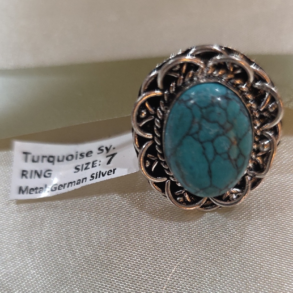 Turquoise and Silver Statement Ring